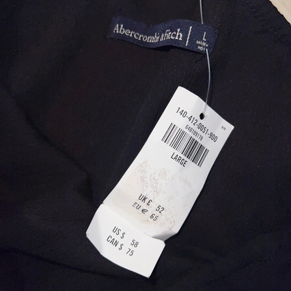 NWT Black Abercrombie & Fitch Asymmetric Chiffon Bodysuit - Picture 3 of 3